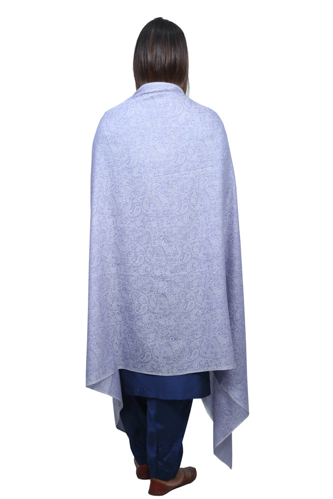 MERINO WOOL SELF JACQUARD SHAWL