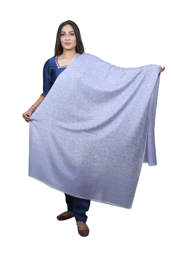 MERINO WOOL SELF JACQUARD SHAWL