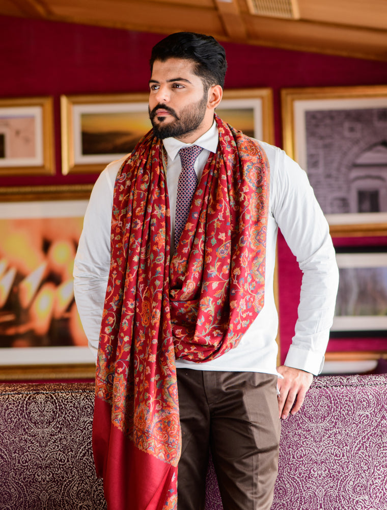 KANI JAAL GENTS SHAWL IN MERINO WOOL